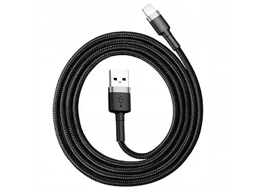 Kabel Lightning USB Baseus Cafule 2,4A 1m Szaro-czarny