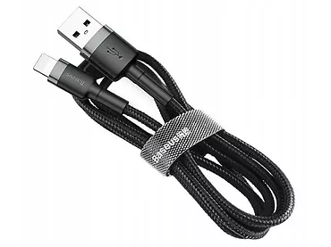 Kabel Lightning USB Baseus Cafule 2,4A 1m Szaro-czarny