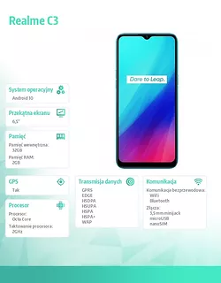 C3 Smartfon 2GB+32GB Niebieski
