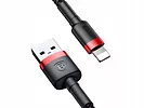 Kabel Lightning USB Baseus Cafule 2,4A 1m Czerwono-czarny