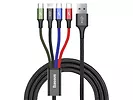 Kabel USB BASEUS FAST 4W1 2x USB-C / Lightning / Micro 3A 1,2m Czarny