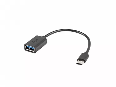 LANBERG Adapter USB C(M)-USB-A (F)2.0 0.15M OTG Czarny