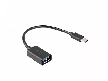 LANBERG Adapter USB C(M)-USB-A (F)2.0 0.15M OTG Czarny