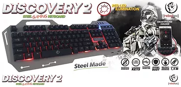 Klawiatura metalowa podwietlana gaming Rebeltec DISCOVERY 2