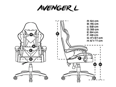 NATEC Fotel dla graczy Fury Avenger L Czarno-biały