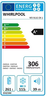 Whirlpool Chłodziarko-zamrażarka W5 911E OX1