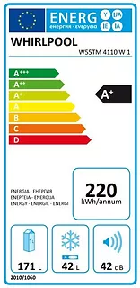 Whirlpool Chłodziarko-zamrażarka W55TM4110W1