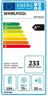 Whirlpool Chłodziarko-zamrażarka do zabudowy ART66122