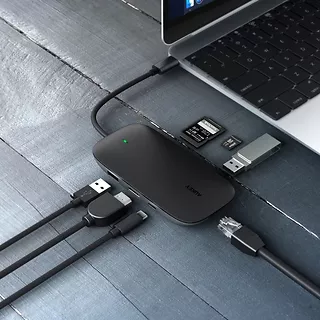 CB-C71 aluminiowy HUB USB-C | 8w1 | RJ45 Ethernet 10/100/1000Mbps | 3xUSB 3.1 | HDMI 4k@30Hz | SD i microSD | USB-C Power Delivery 100W