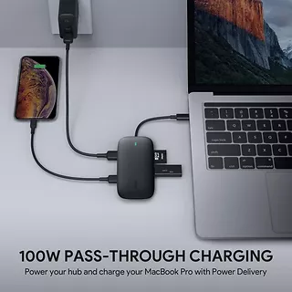 CB-C71 aluminiowy HUB USB-C | 8w1 | RJ45 Ethernet 10/100/1000Mbps | 3xUSB 3.1 | HDMI 4k@30Hz | SD i microSD | USB-C Power Delivery 100W