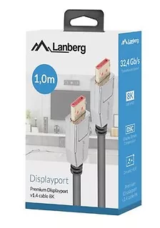 LANBERG Kabel DISPLAYPORT M/M 20 PIN V1.4 1M 8K czarny