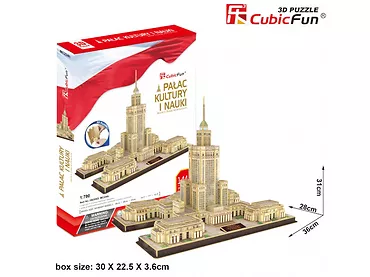 Puzzle 3d Pałac Kultury i Nauki - zestaw xl 144 el.