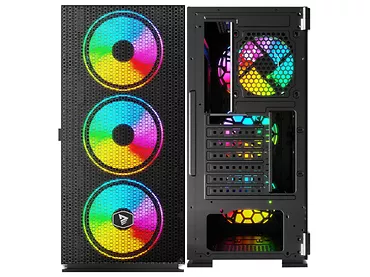 Obudowa komputerowa Midi Tower ATX SAVIO Raptor X1 ARGB Glass Mesh Fan 4x120mm