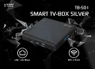 Elmak Odtwarzacz multimedialny SAVIO TB-S01 Smart TV Box Silver, 2/16GB, 8K, Android 9.0 Pie, USB 3.0, Wi-Fi, lan 100mbps