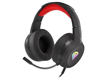Słuchawki dla graczy Genesis Neon 200 z mikrofonem podświetlenie RGB Czarno-czerwone