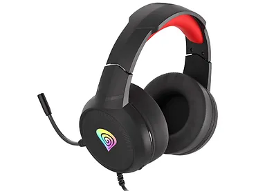 Słuchawki dla graczy Genesis Neon 200 z mikrofonem podświetlenie RGB Czarno-czerwone