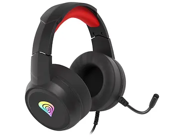 Słuchawki dla graczy Genesis Neon 200 z mikrofonem podświetlenie RGB Czarno-czerwone
