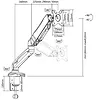 Uchwyt do monitora na sprężynie gazowej TB-MG1 do 27 cali 8kg