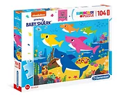 Clementoni Puzzle 104 elementy Maxi Superkolor Baby Shark