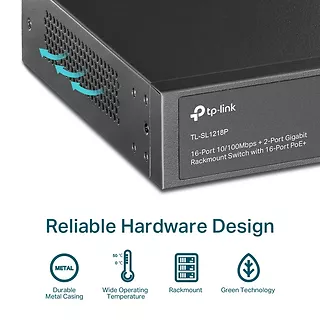 TP-LINK SL1218P switch 16xFE PoE+ 2xGb 1xSFP