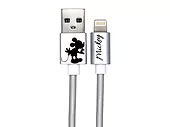 Kabel USB Mickey Mouse KISSING ALONE IP Disney Srebrny 1m