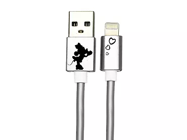 Kabel USB Minnie SERDUSZKA IP Disney Srebrny 1m