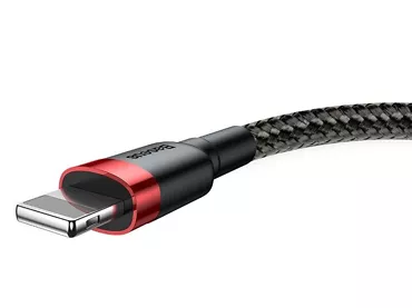 Kabel Lightning USB Baseus Cafule 1,5A 2m Czerwono-czarny