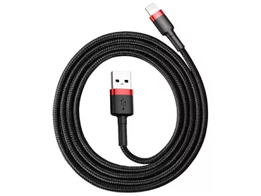 Kabel Lightning USB Baseus Cafule 1,5A 2m Czerwono-czarny