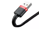 Kabel Lightning USB Baseus Cafule 1,5A 2m Czerwono-czarny