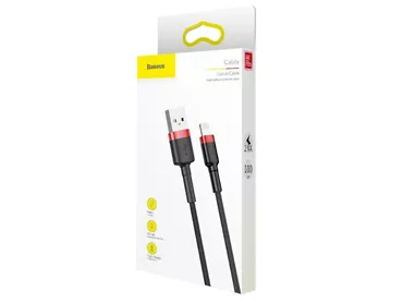 Kabel Lightning USB Baseus Cafule 1,5A 2m Czerwono-czarny