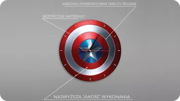 Zegar ścienny Marvel Kapitan Ameryka 001 matowy