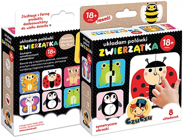 Czuczu Puzzle Układam połówki -  Zwierzątka 18m+ 1194