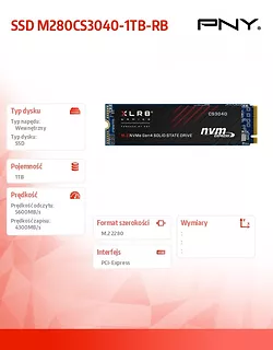 PNY Dysk twardy SSD 1TB M.2 2280 CS3040 M280CS3040-1TB-RB