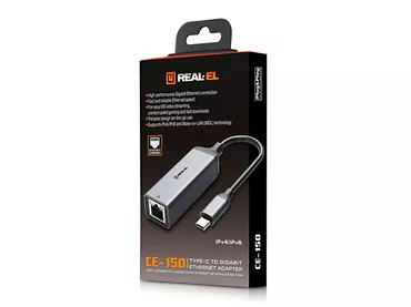 Adapter REAL-EL USB-C do Gigabit Ethernet