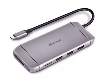 Adapter REAL-EL HUB USB-C 9w1