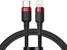 Kabel USB-C do Lightning Baseus Cafule, PD, 18W, 1m (czarno-czerwony)