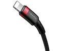 Kabel USB-C do Lightning Baseus Cafule, PD, 18W, 1m (czarno-czerwony)