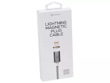 Kabel Magnetyczny Platinet USB Lightning 1.2m Srebrny