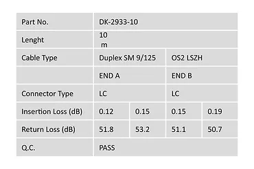 Digitus Patchcord FO Singlemode 09/125 OS2 LC-LC duplex 10m Żółty