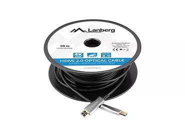 LANBERG Kabel HDMI M/M v2.0 50m czarny CA-HDMI-20FB-0500-BK