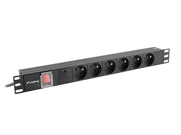 LANBERG Listwa zasil.rack PDU 1U 16A 2m 6 gn. PDU-06E-0200-BK