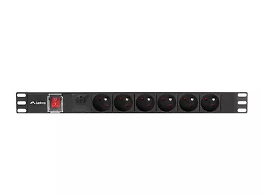 LANBERG Listwa zasil.rack PDU 1U 16A 2m 6 gn. PDU-06E-0200-BK