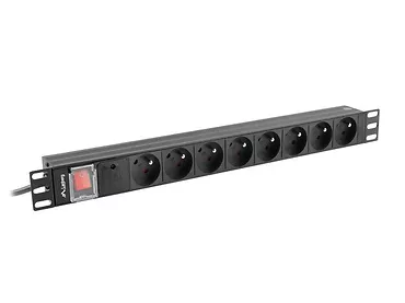 LANBERG Listwa zasil.rack PDU 1U 16A 2m 8 gn. PDU-08E-0200-BK