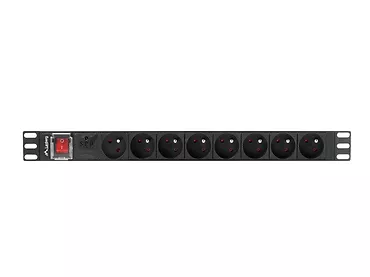 LANBERG Listwa zasil.rack PDU 1U 16A 2m 8 gn. PDU-08E-0200-BK