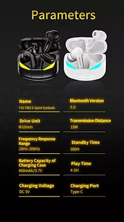 Słuchawki Bluetooth 5.0 T35 TWS + Stacja dokująca -Dla Graczy- czarne