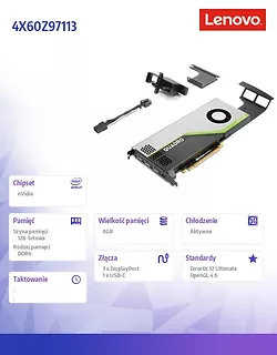 Lenovo Karta graficzna ThinkStation Nvidia Quadro RTX4000 8 GB GDDR6 4X60Z97113