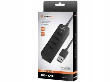 HUB USB REAL-EL CQ-174 4xUSB 2.0 1,2m