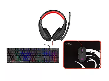 Zestaw klawiatura, mysz, słuchawki, podkładka WhiteShark Comanche 2