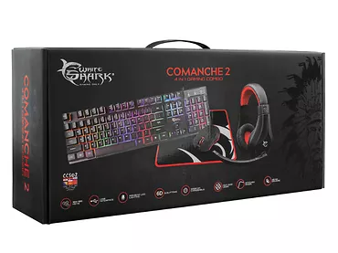 Zestaw klawiatura, mysz, słuchawki, podkładka WhiteShark Comanche 2