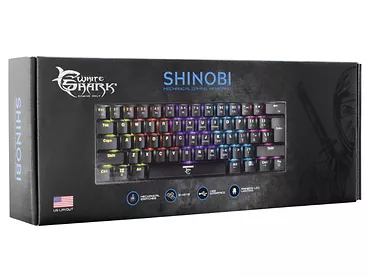 Klawiatura gamingowa mechaniczna WhiteShark Shinobi 60% czarna